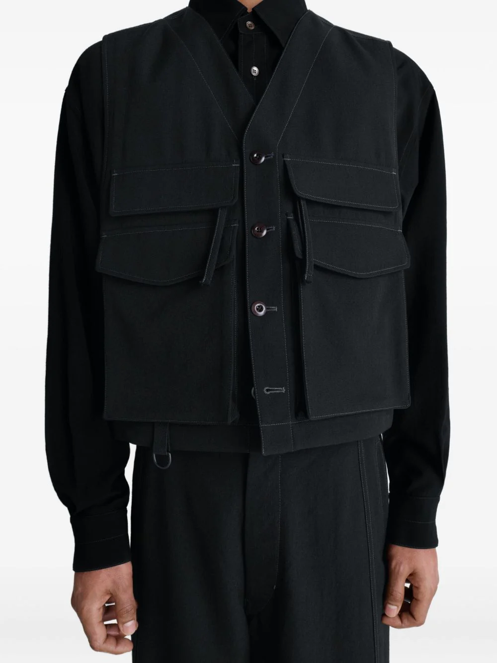 Utility Button-Fastening Gilet - Image 2