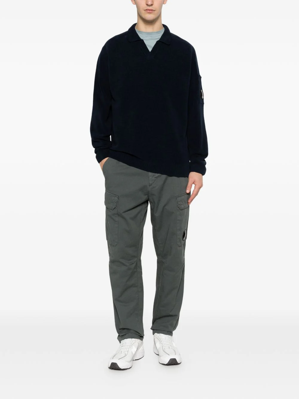 V-Neck Pocket-Sleeve Sweater - Image 2