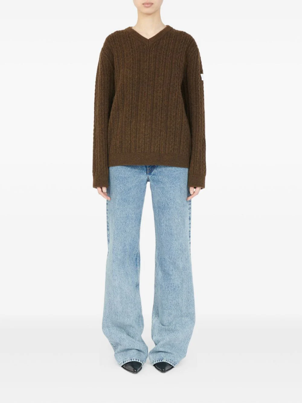 V-Neck Ribbed Sweater - Image 2