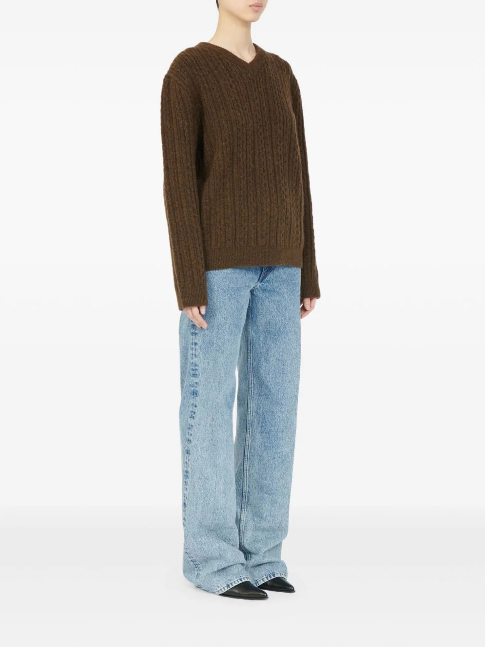 V-Neck Ribbed Sweater - Image 3