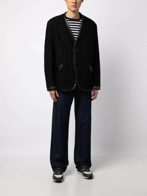 V-Neck Single-Breasted Jacket - Image 3