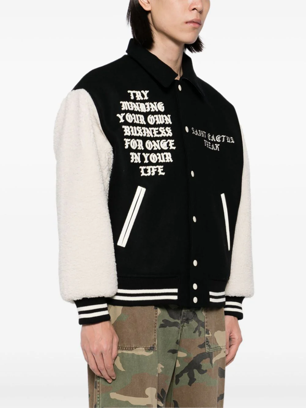 X Cactus Plant Flea Market Varsity Jacket - Image 3