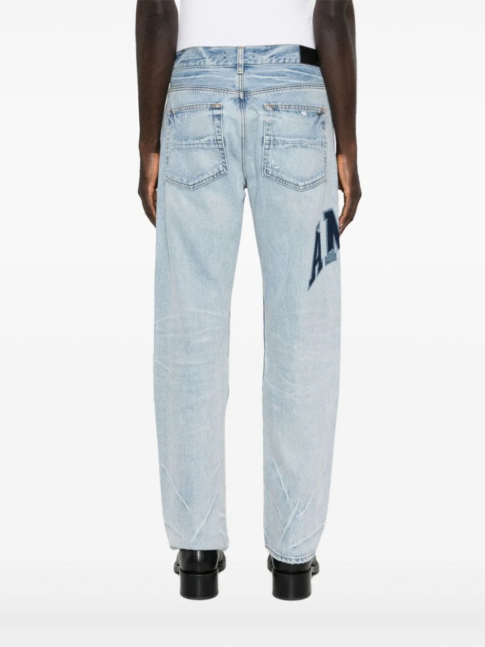 Varsity Logo Repair Mid-Rise Straight-Leg Jeans - Image 4