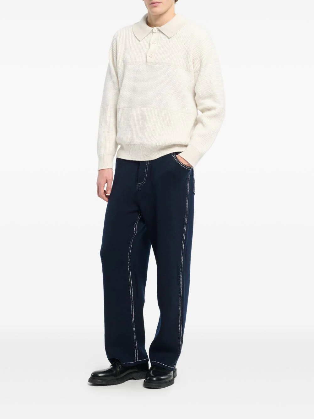 Waffle-Effect Polo Shirt - Image 2