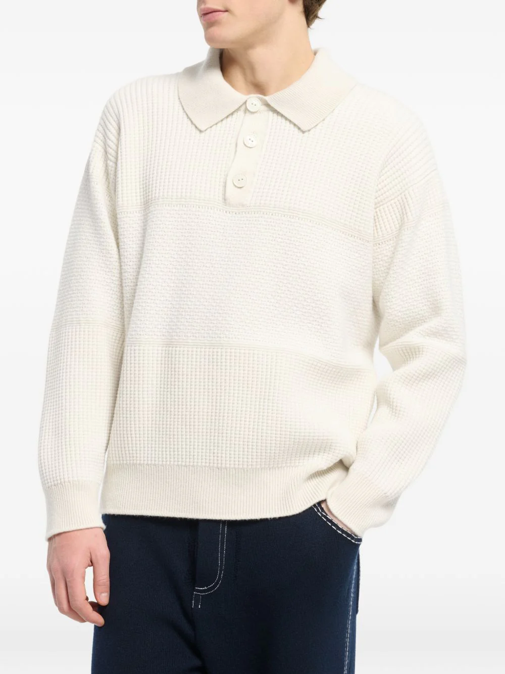 Waffle-Effect Polo Shirt - Image 5