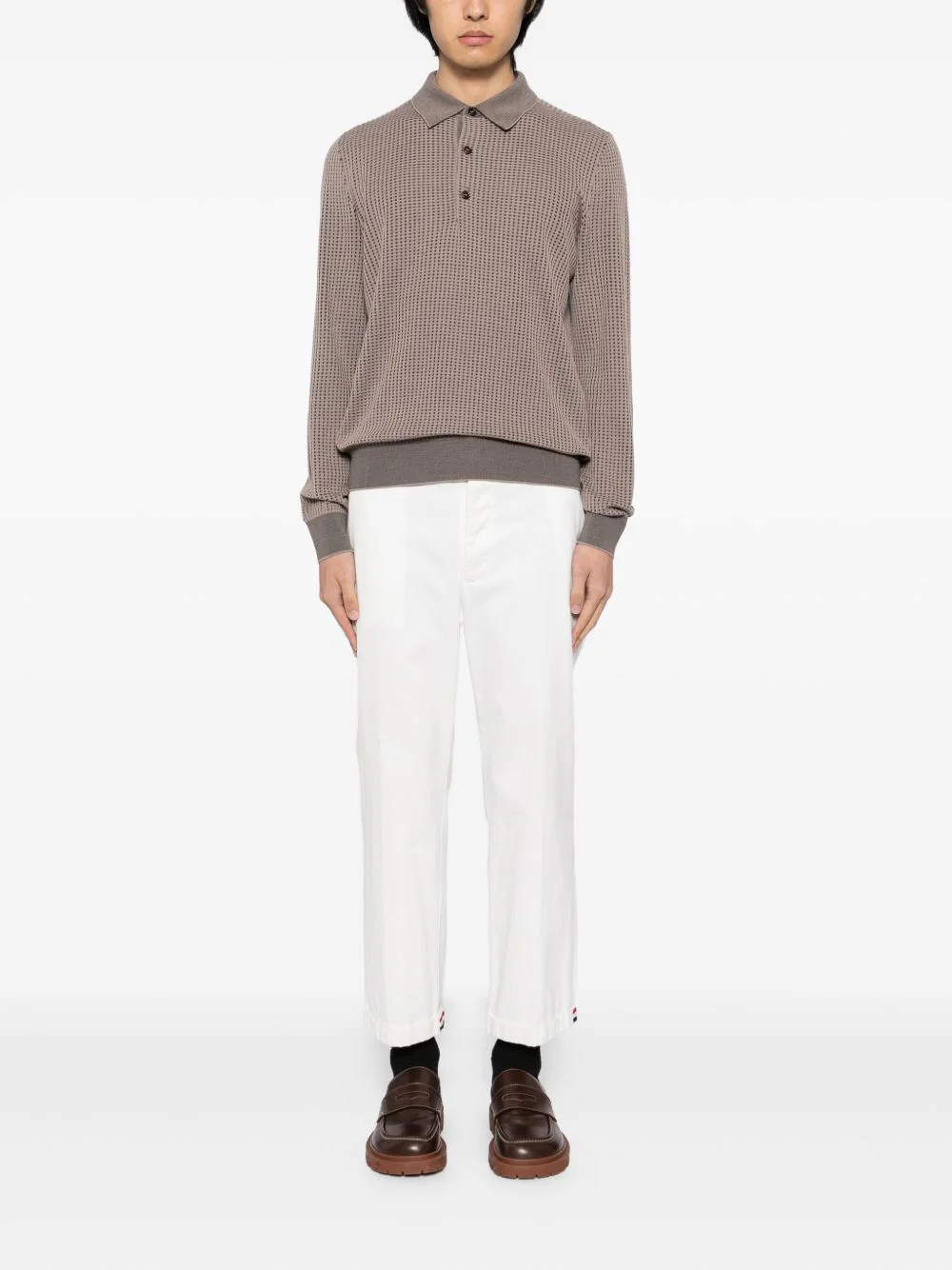 Waffle-Knit Polo Shirt - Image 2