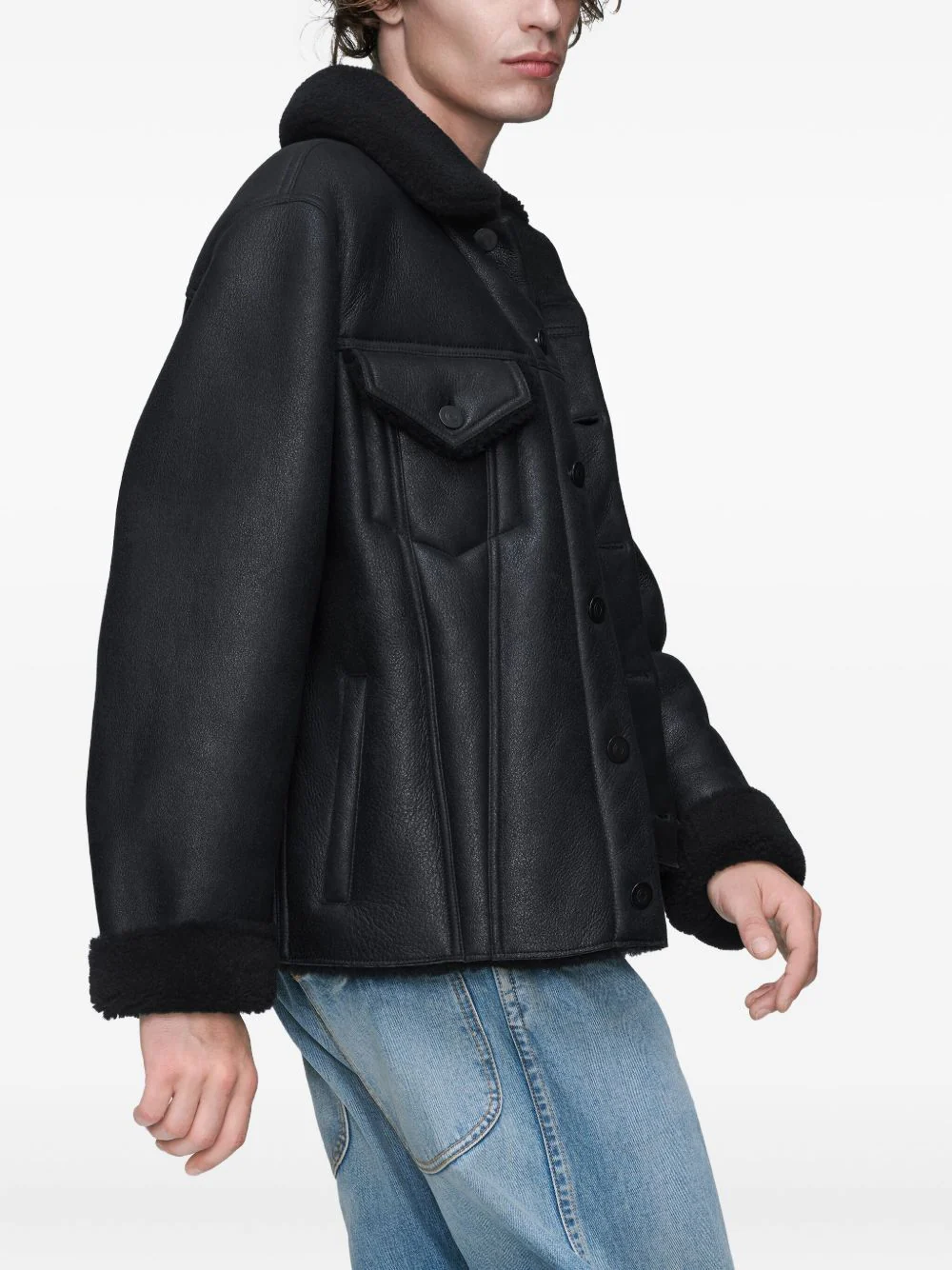 Waxed Shearling Jacket - Image 2