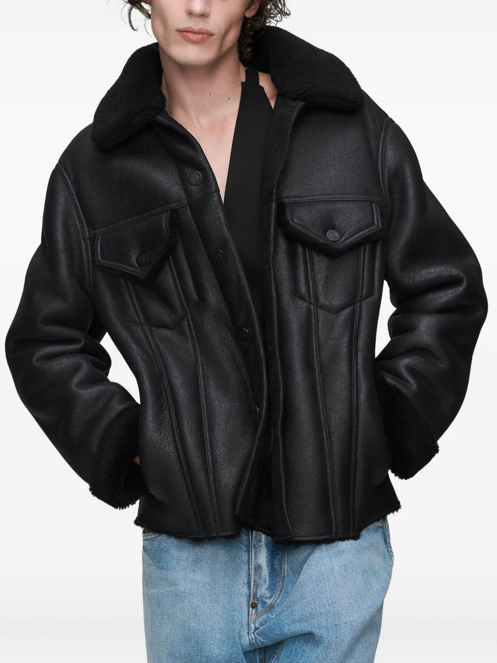 Waxed Shearling Jacket - Image 3