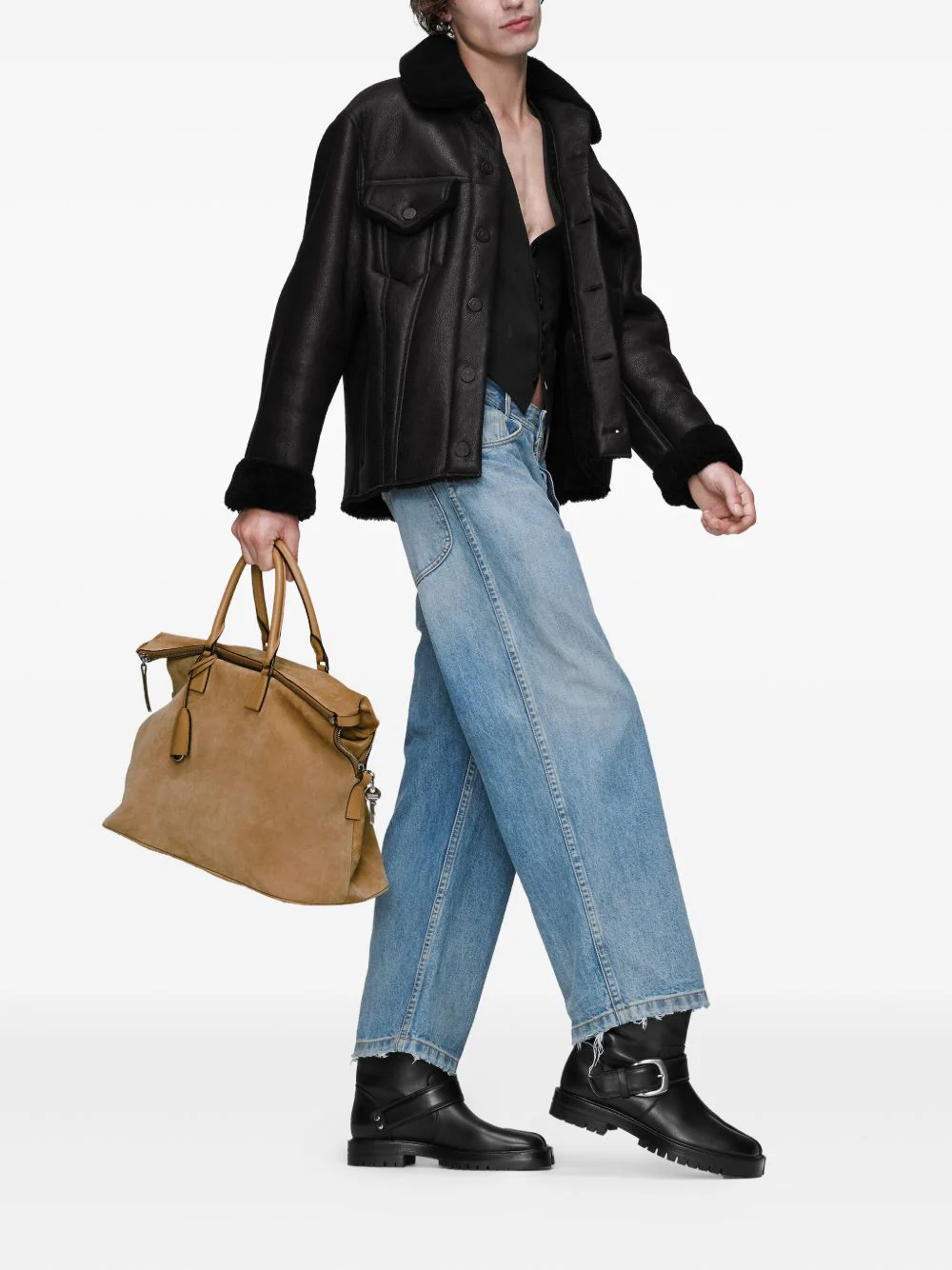 Waxed Shearling Jacket - Image 4