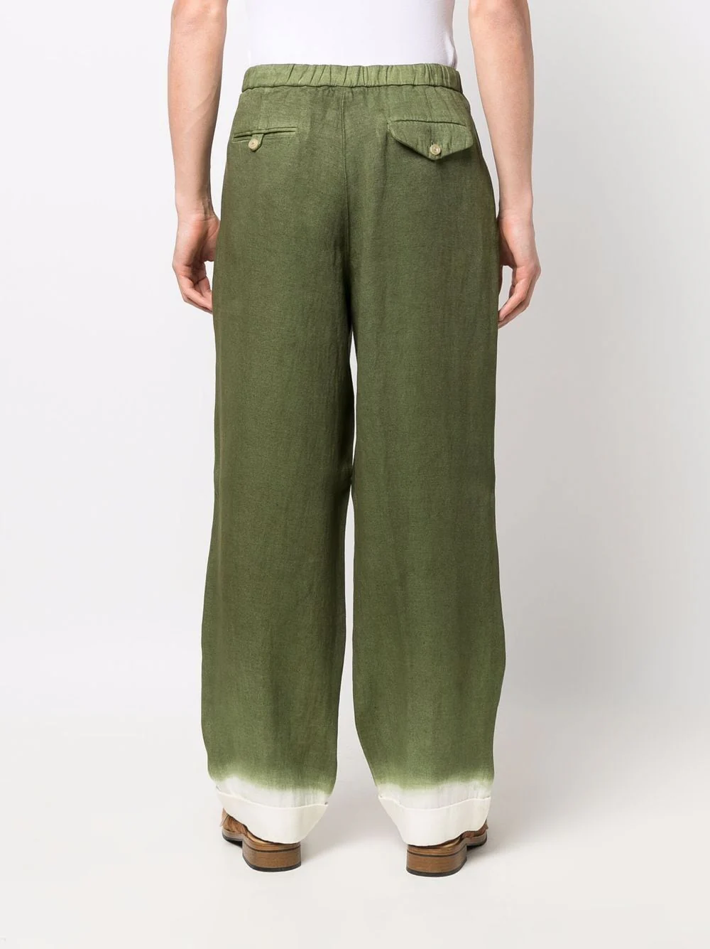 Wide-Leg Contrast-Cuff Trousers - Image 2