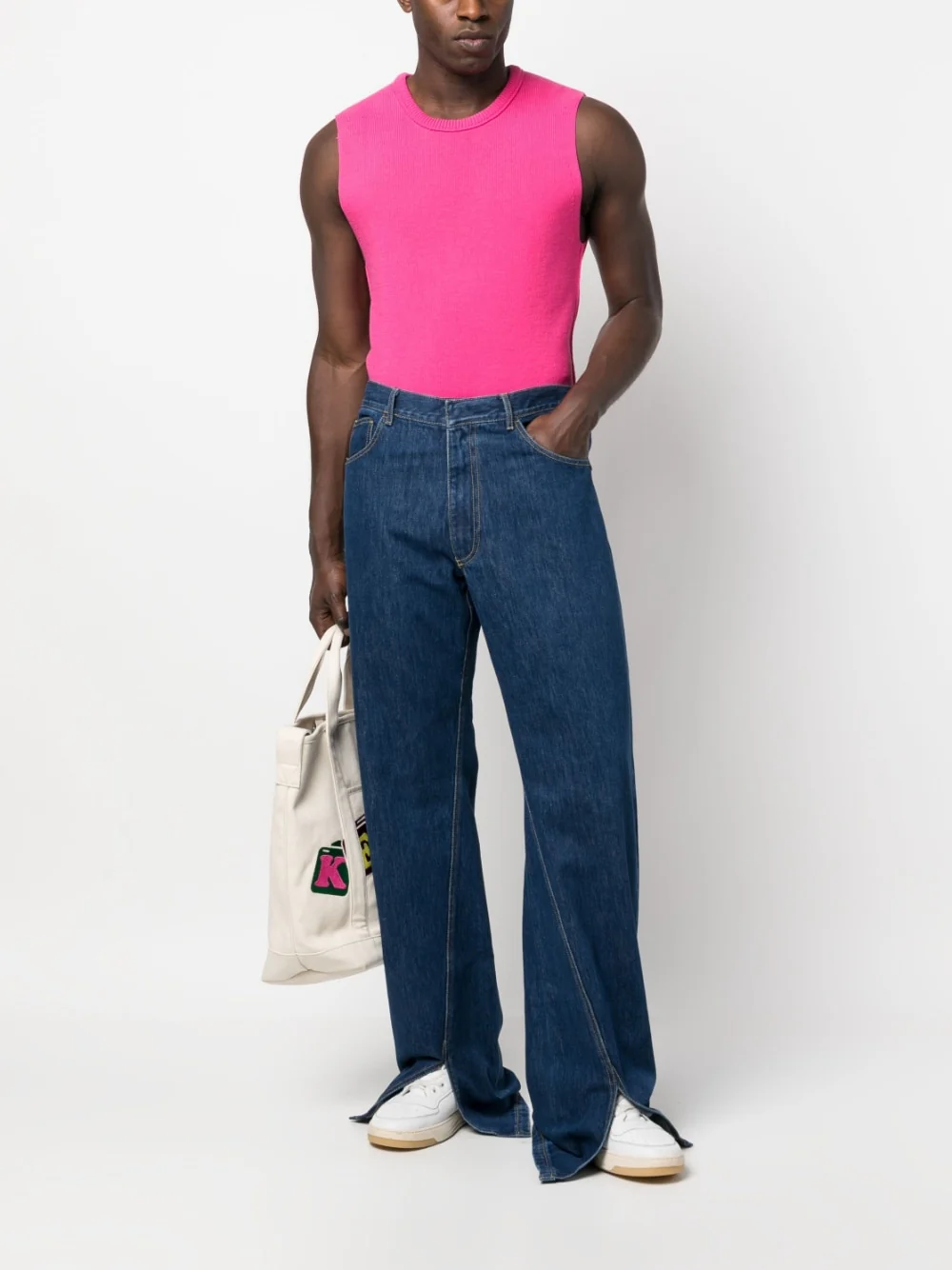 Wide-Leg Denim Trousers - Image 3