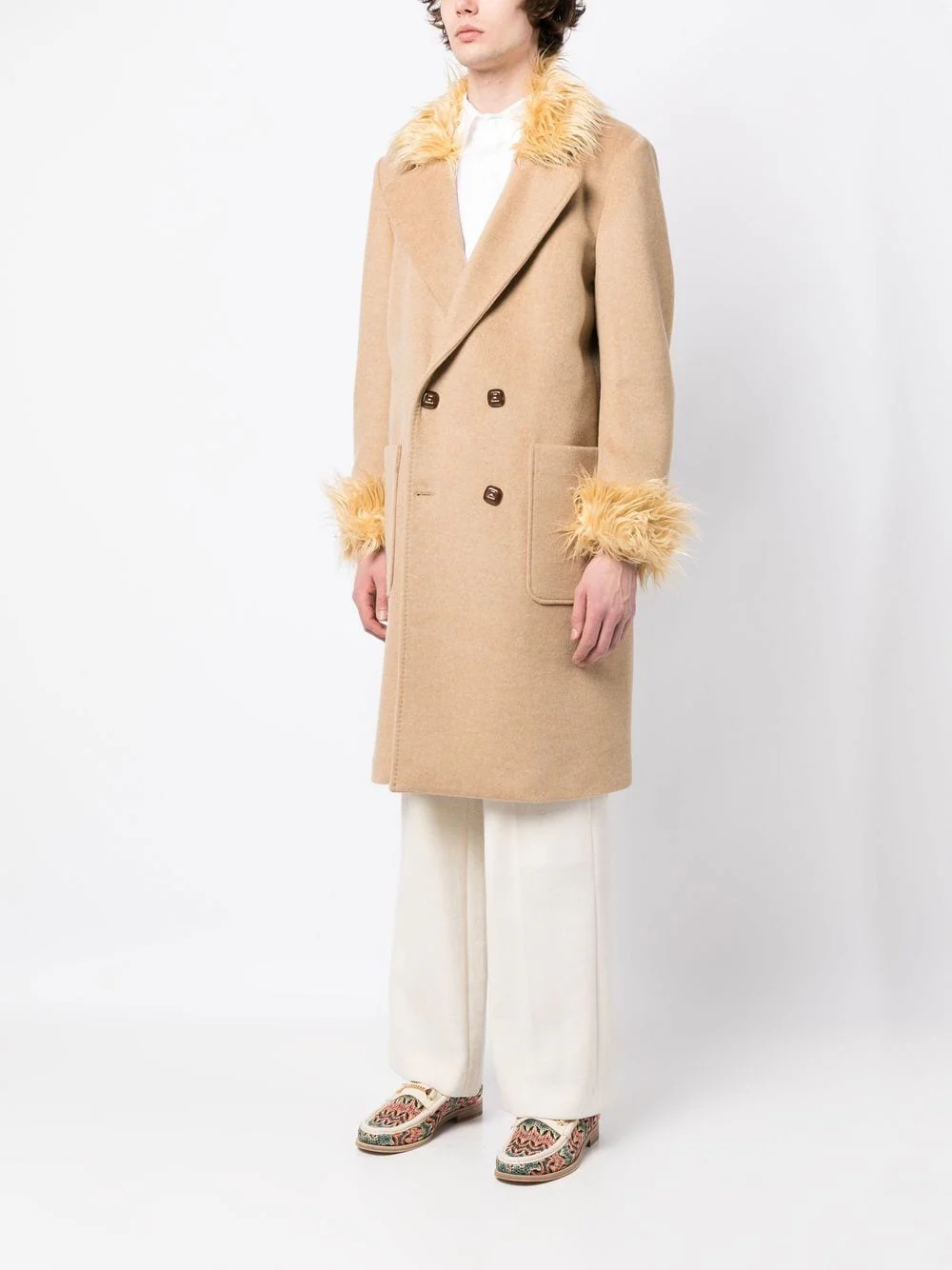Wool Double-Breasted Coat - Image 3