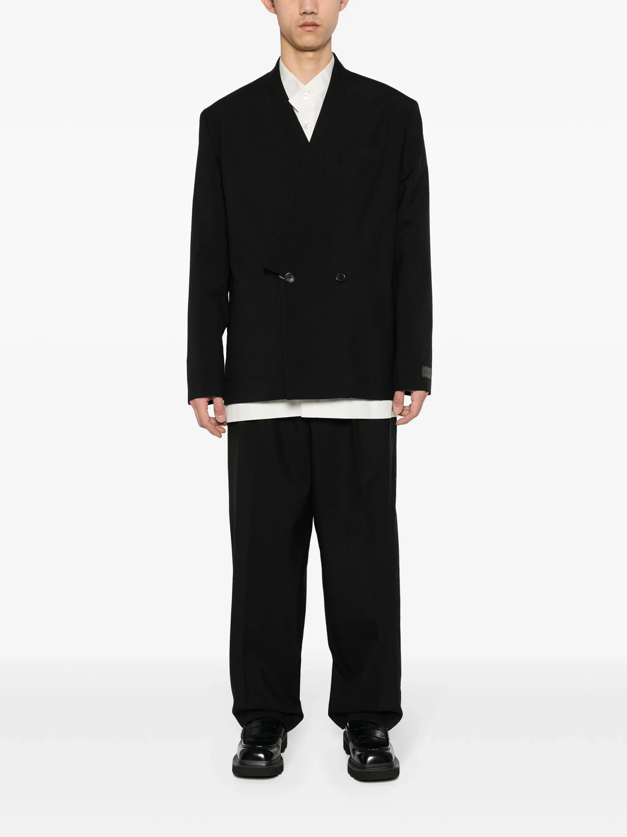 Wool Pleated Tailored Trousers - Image 2