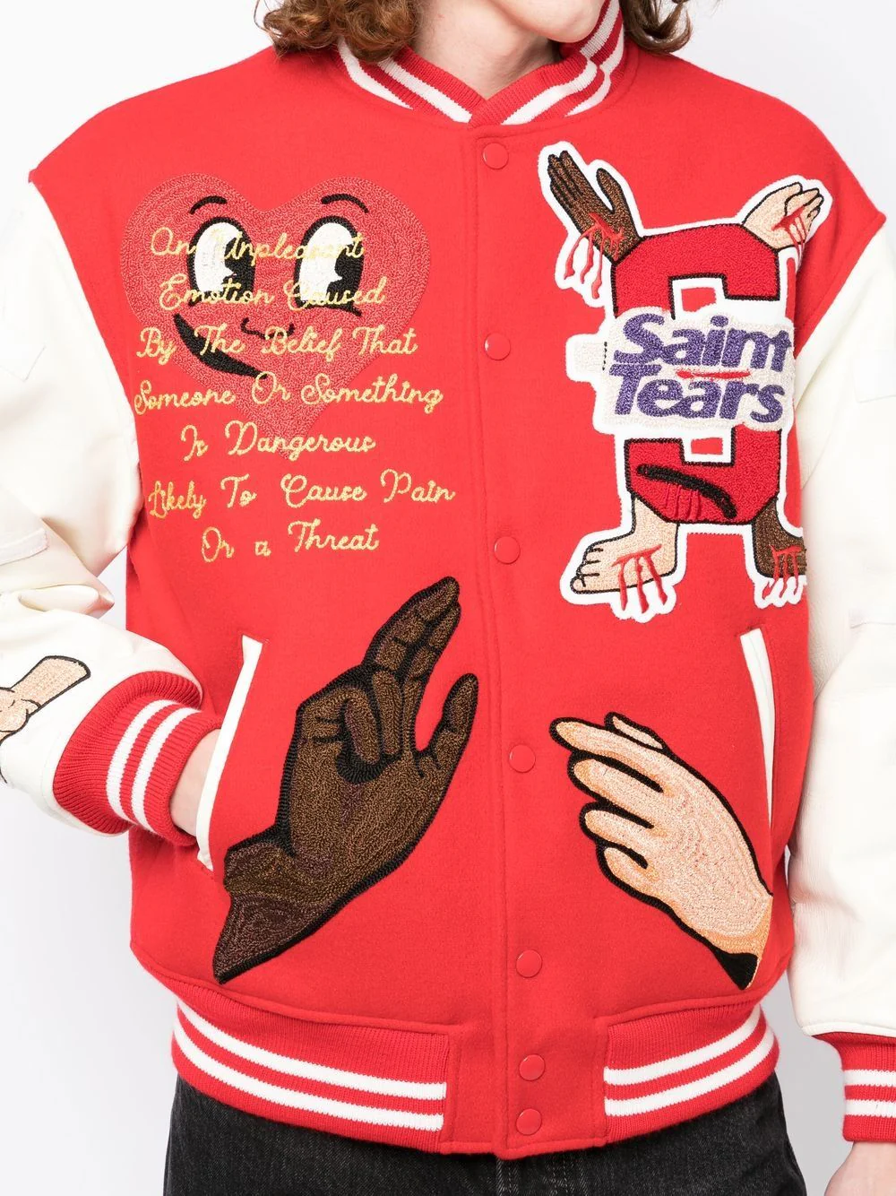 Denim Tears Embroidered-Patch Bomber Jacket - Image 3