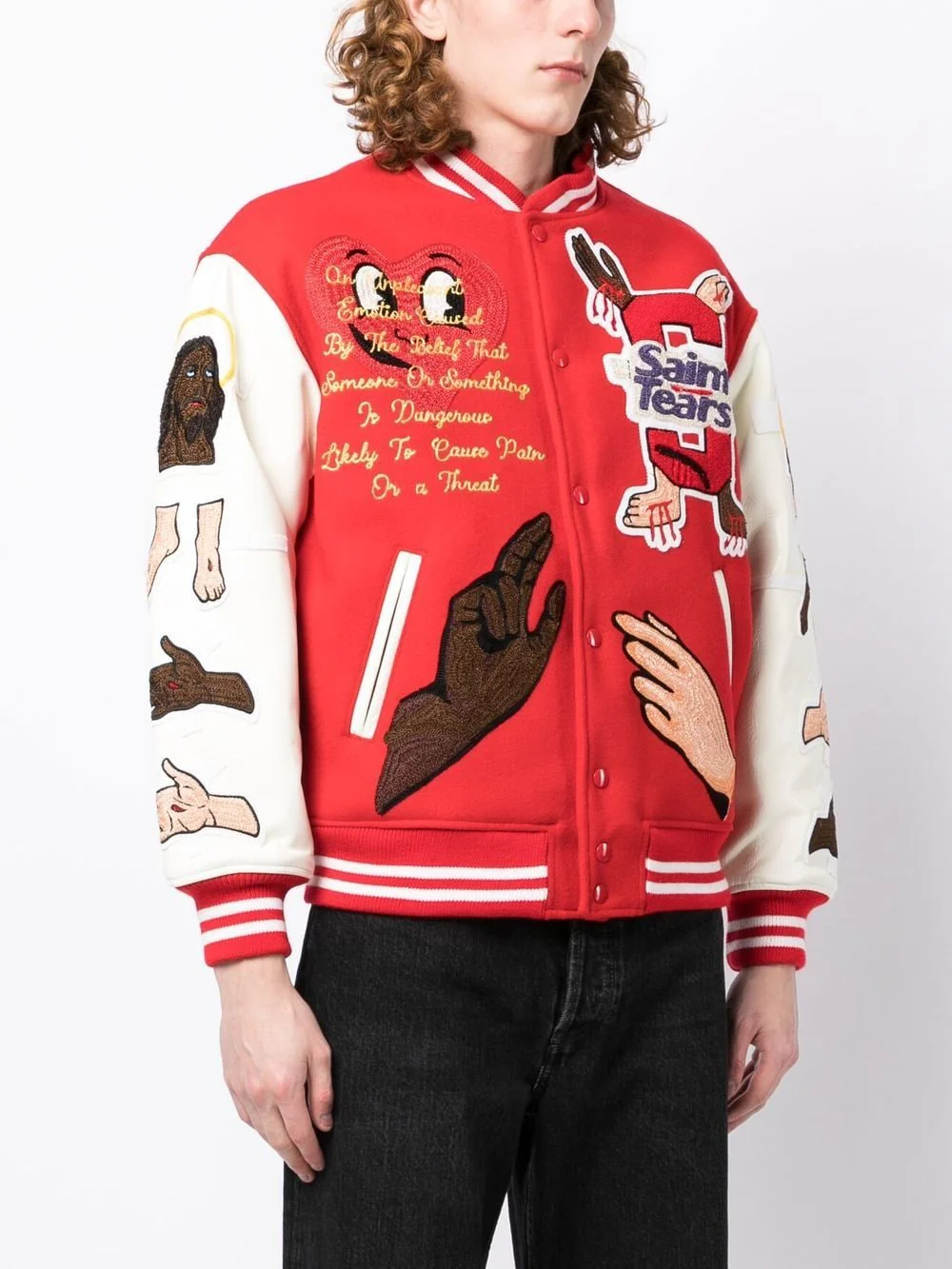 Denim Tears Embroidered-Patch Bomber Jacket - Image 4
