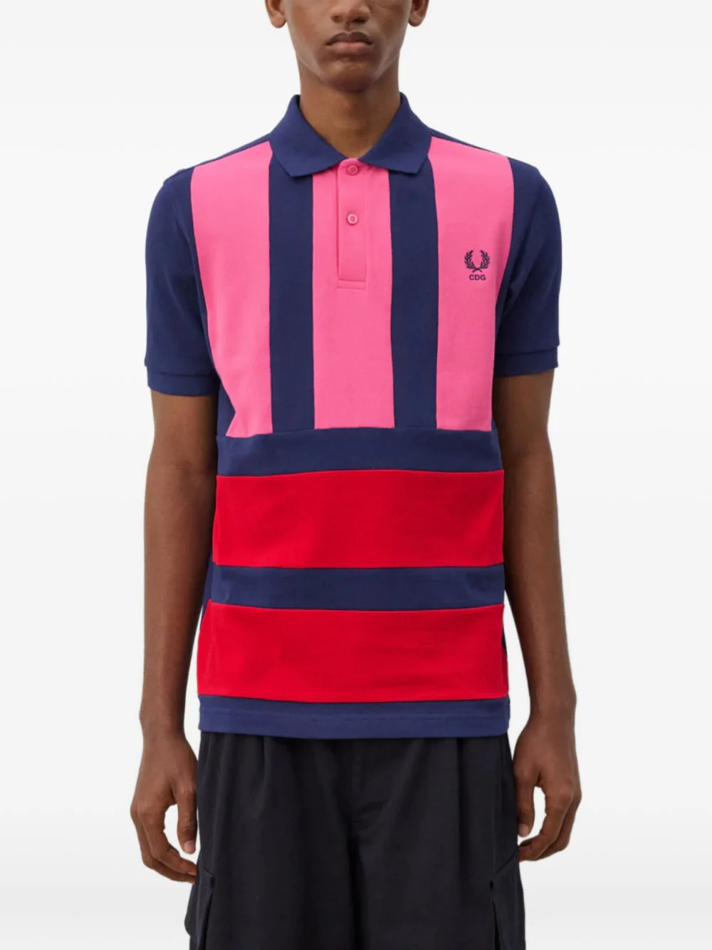 X Ferd Perry Striped Short-Sleeve Polo Shirt - Image 3