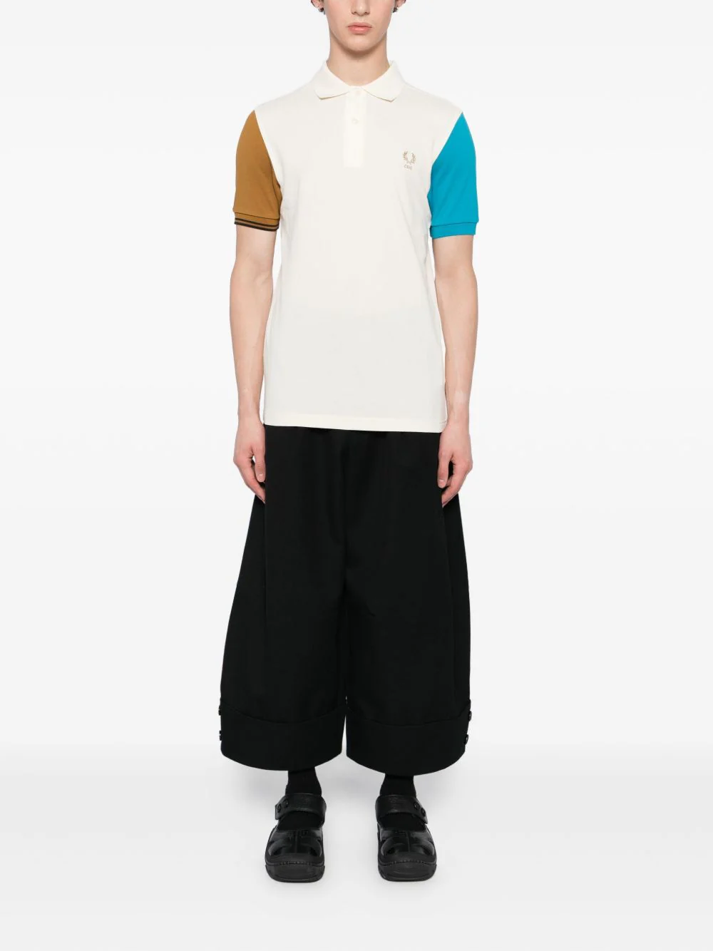 X Fred Perry Colour-Block Short-Sleeve Polo Shirt - Image 2