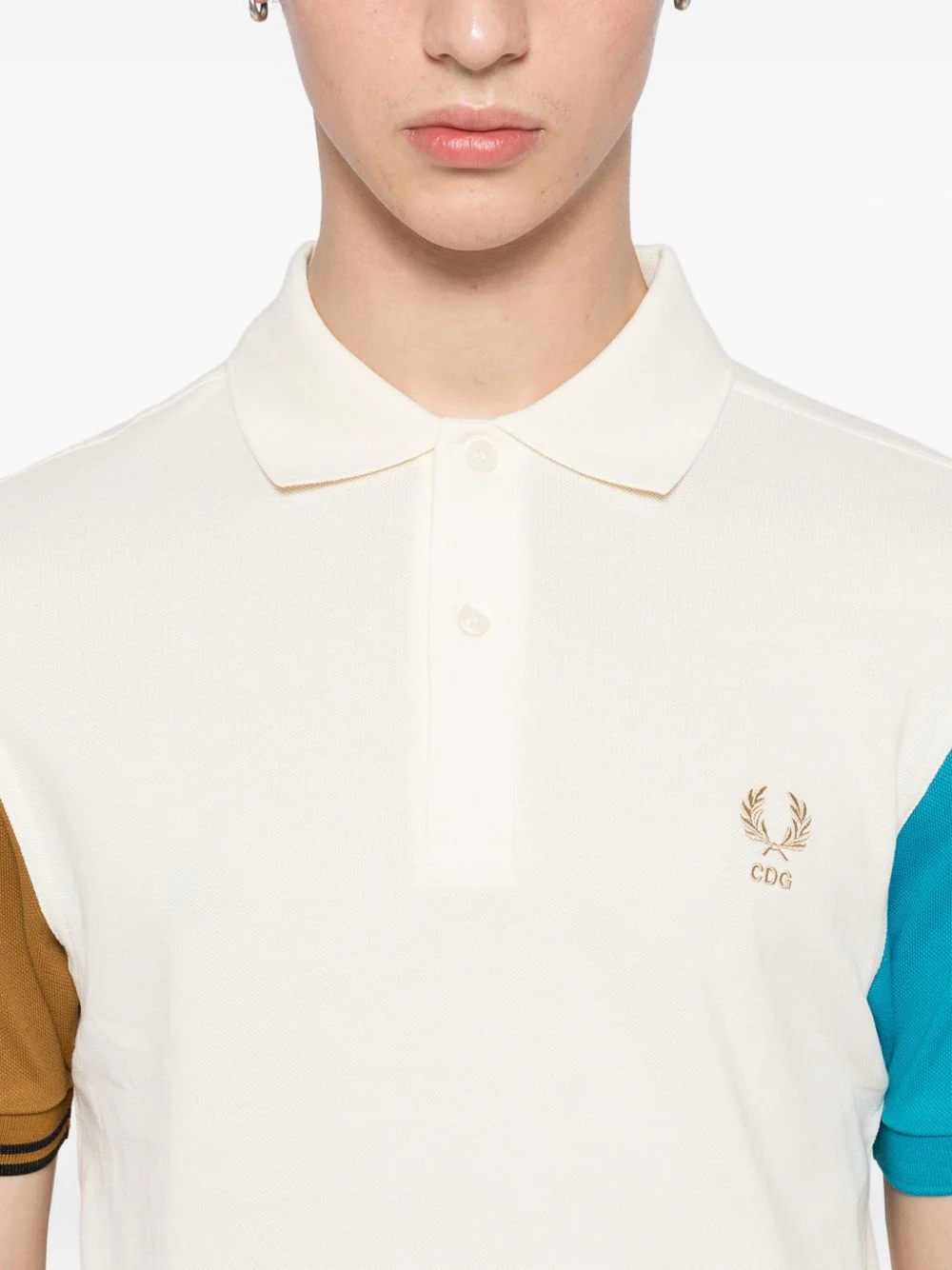 X Fred Perry Colour-Block Short-Sleeve Polo Shirt - Image 5