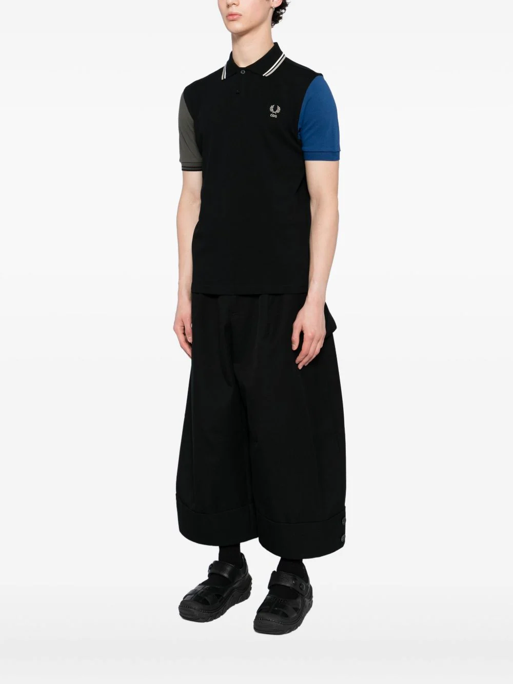 X Fred Perry Colour-Block Short-Sleeve Polo Shirt - Image 2