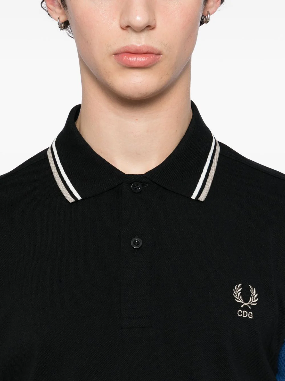 X Fred Perry Colour-Block Short-Sleeve Polo Shirt - Image 3