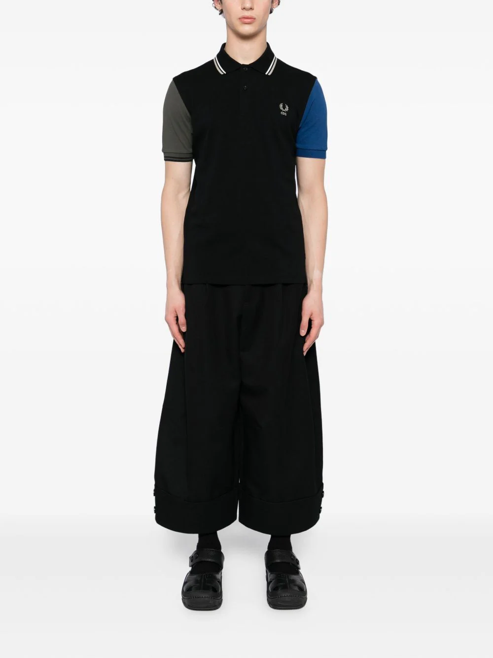 X Fred Perry Colour-Block Short-Sleeve Polo Shirt - Image 4