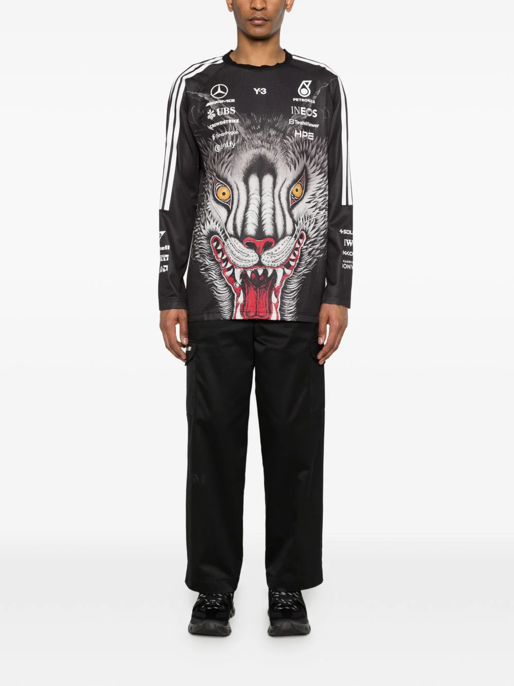 X Mercedes-Amg Petronas F1 Printed Striped Top - Image 2