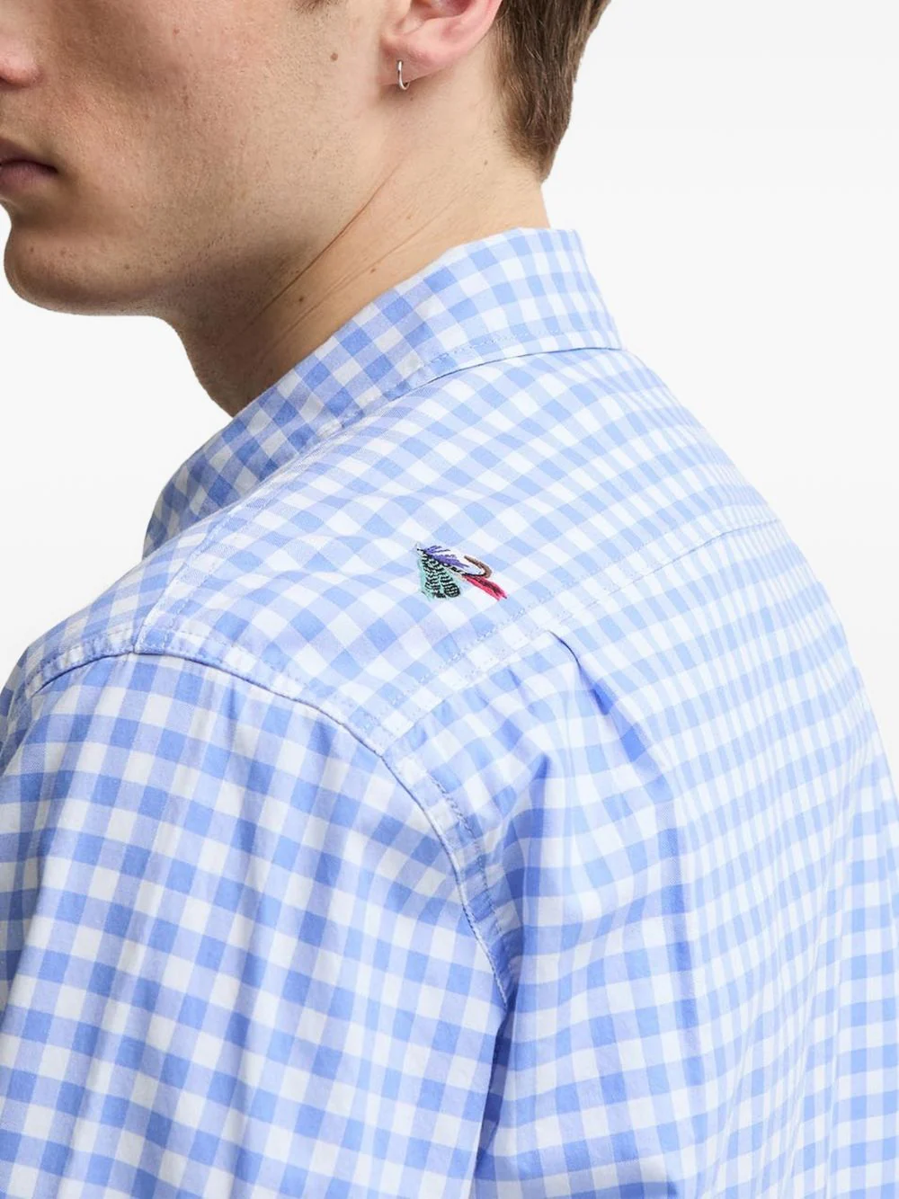 X Paul Smith Gingham Embroidered-Detail Shirt - Image 2