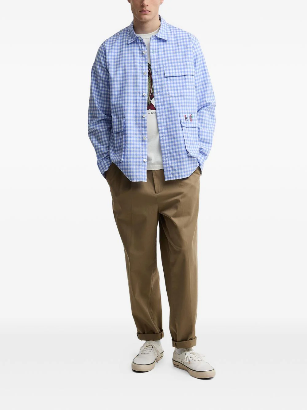 X Paul Smith Gingham Embroidered-Detail Shirt - Image 3