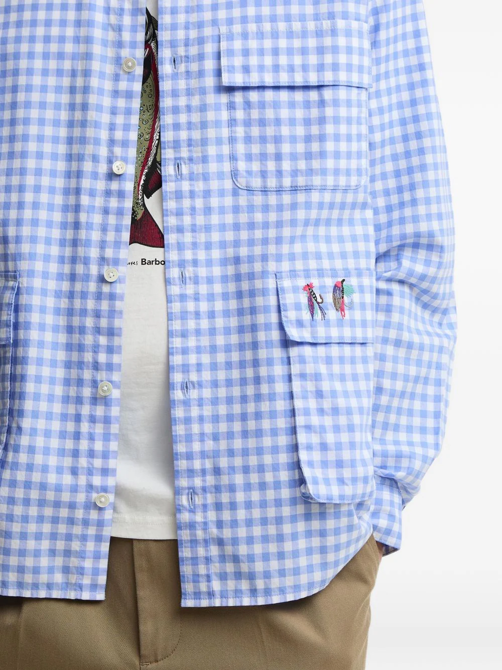 X Paul Smith Gingham Embroidered-Detail Shirt - Image 5