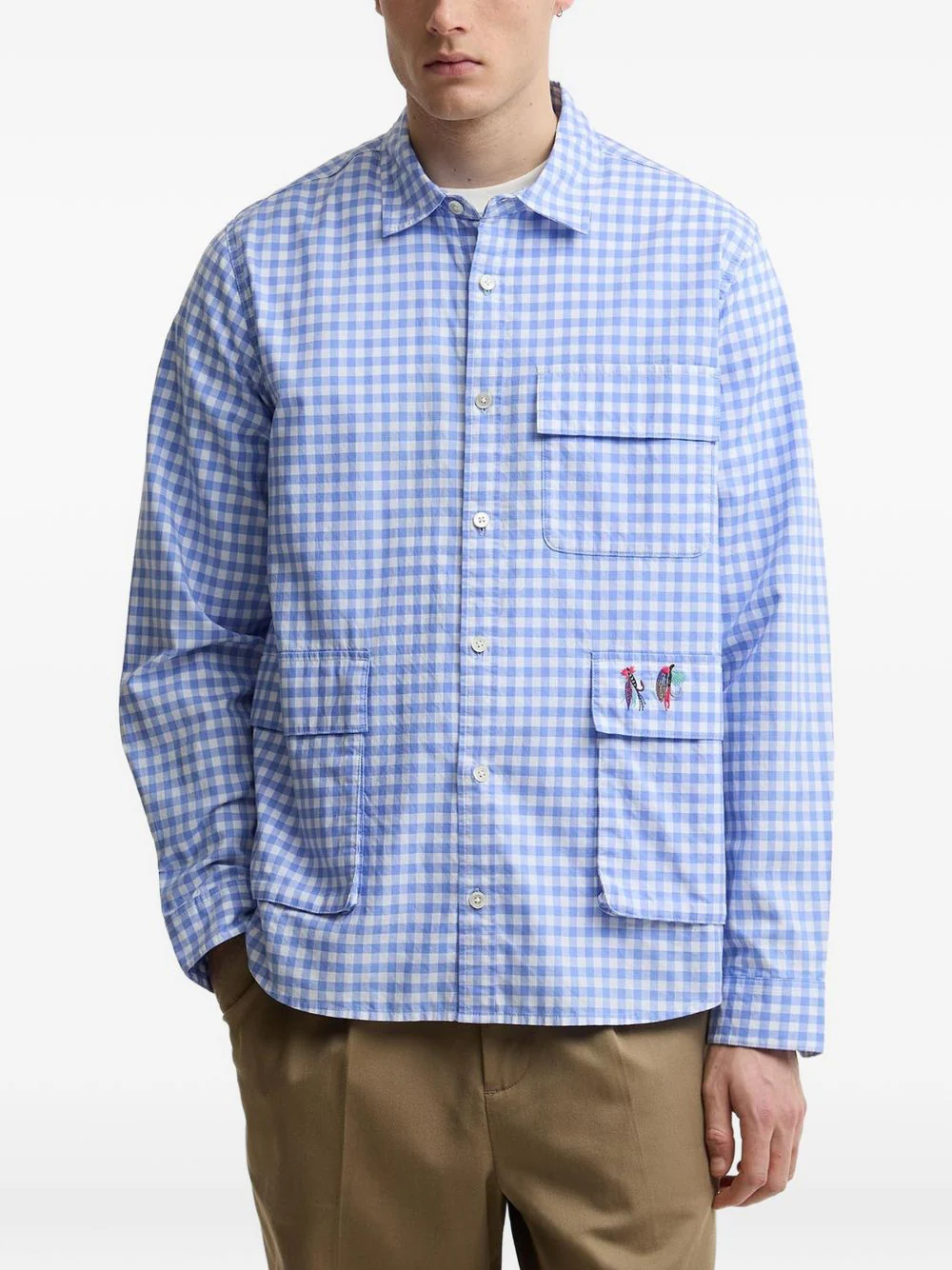 X Paul Smith Gingham Embroidered-Detail Shirt - Image 6