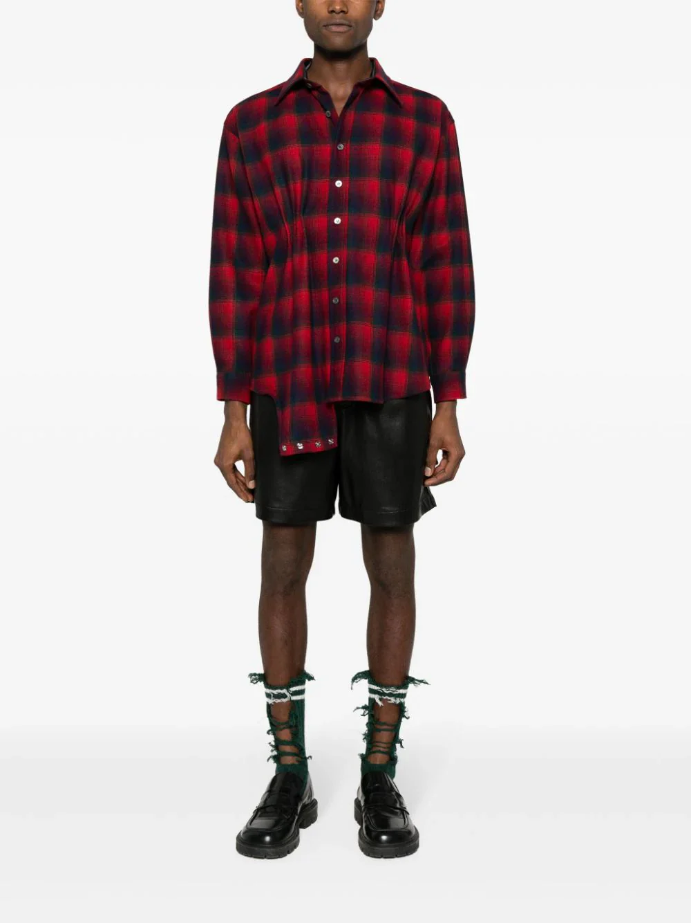 X Pendleton Checked Wool Playsuit Shirt - Image 2