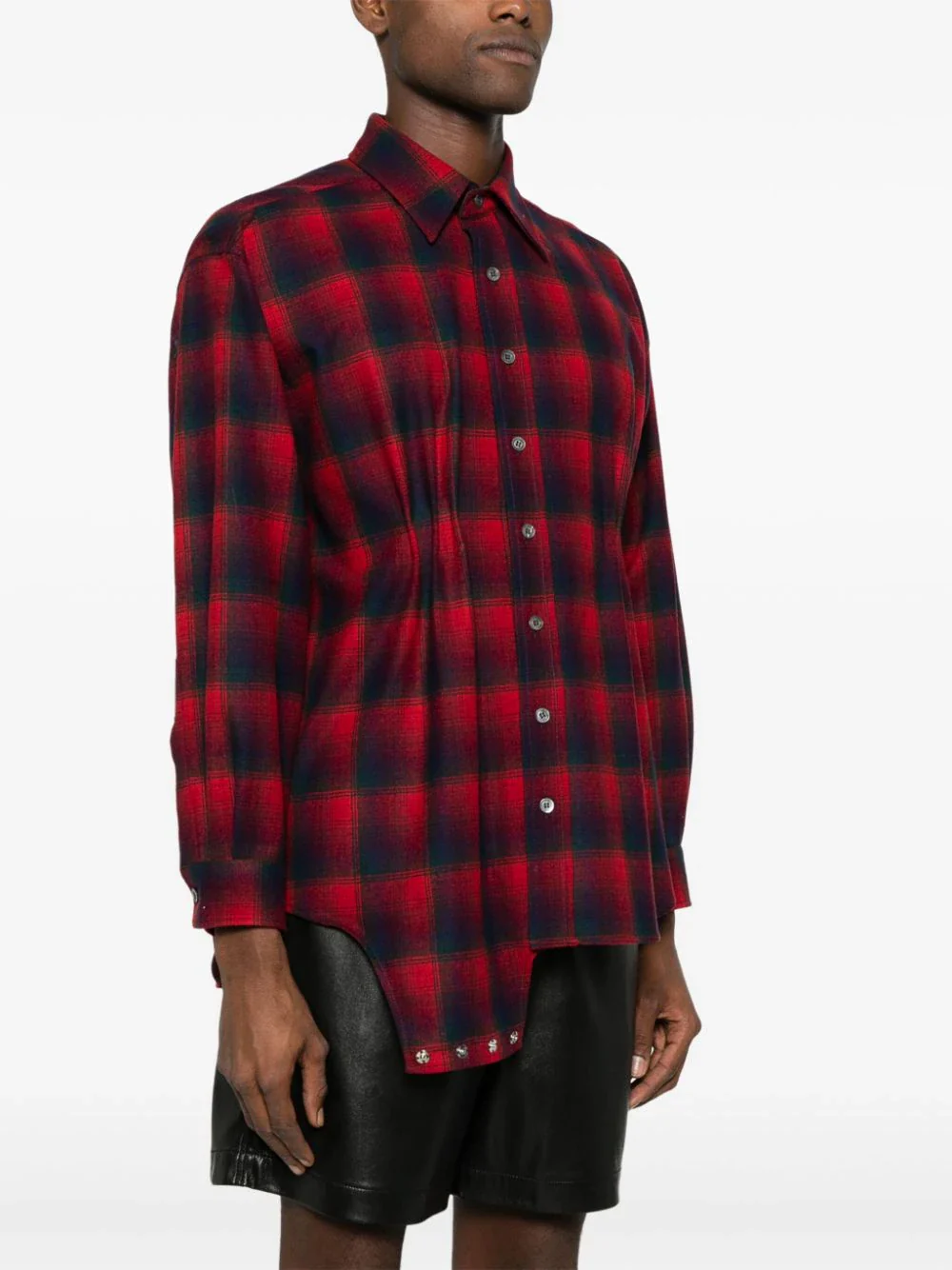 X Pendleton Checked Wool Playsuit Shirt - Image 3