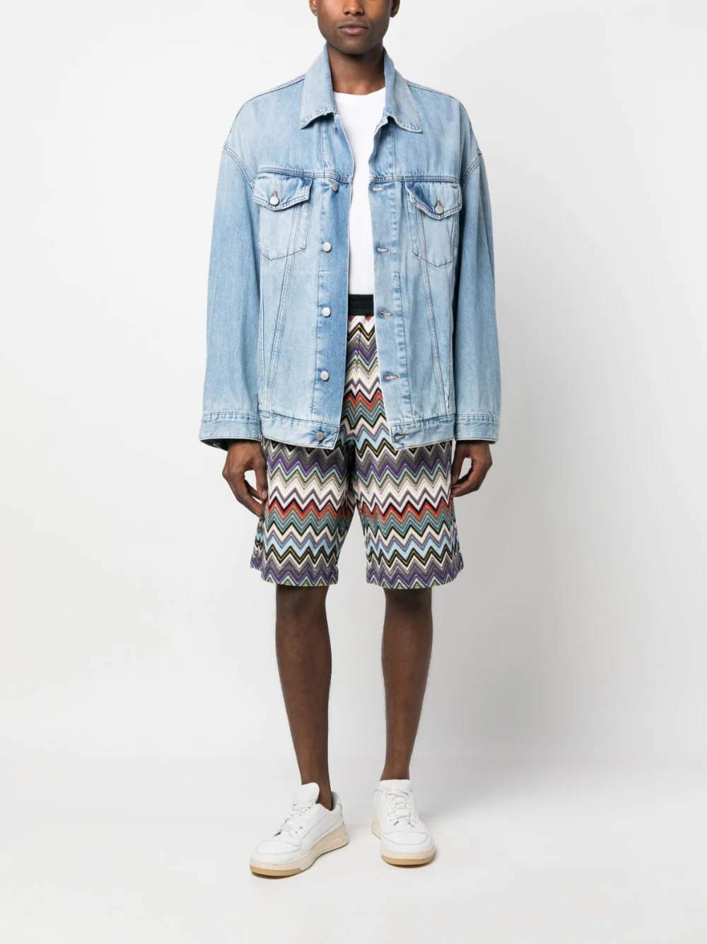 Zigzag-Woven Bermuda Shorts - Image 3