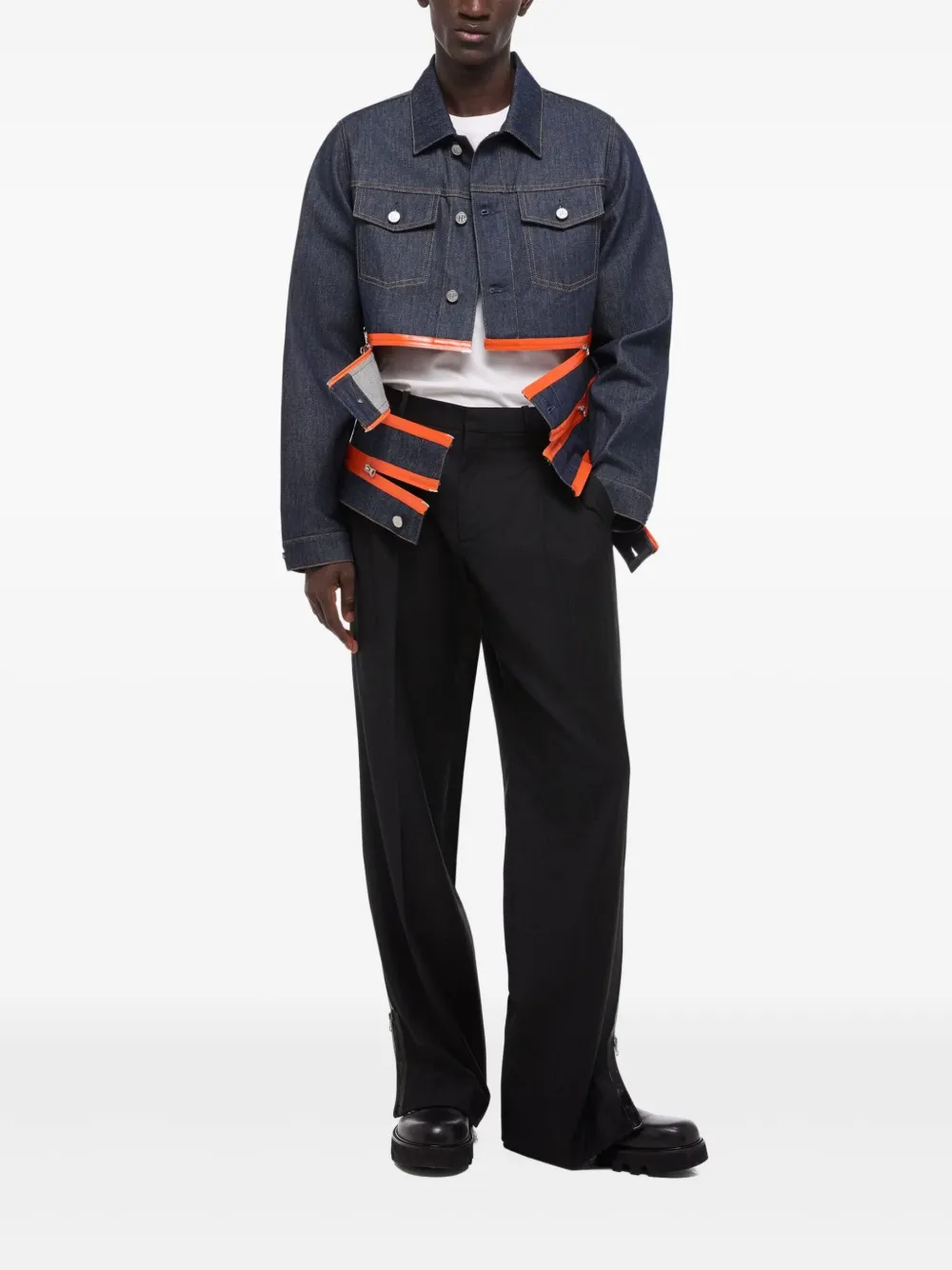 Zip-Detail Denim Trucker Jacket - Image 6