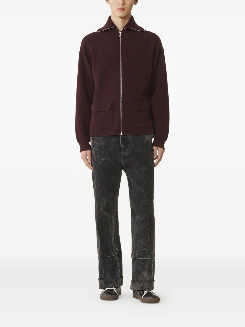Zip-Fastening Cashmere Cardigan - Image 4