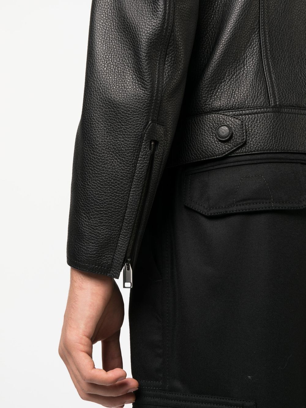 Zip-Front Leather Jacket - Image 4