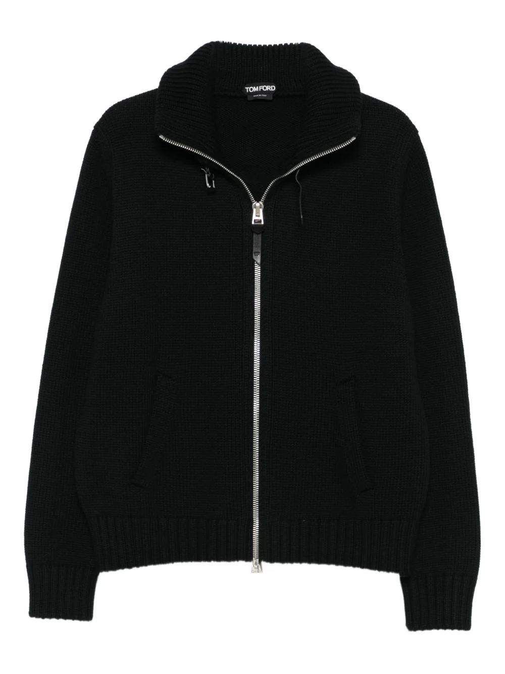 Zip-Front Ribbed Wool Jacket