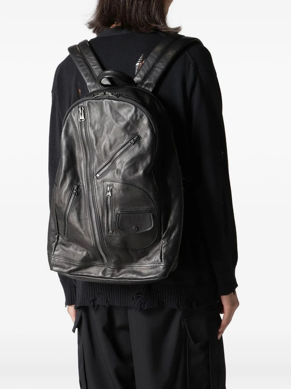 Zip Leather Backpack - Image 5