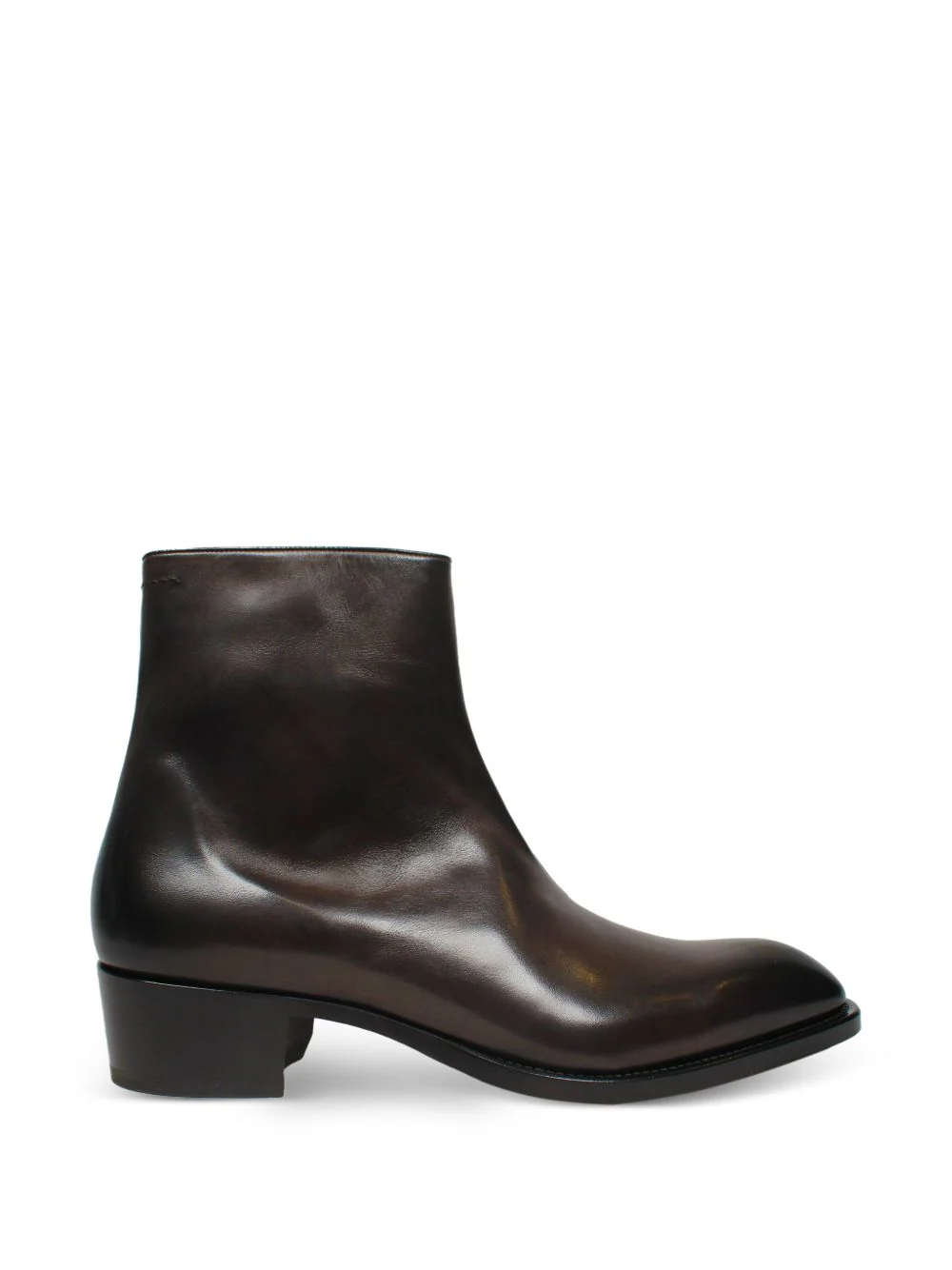 Zip Leather Boots