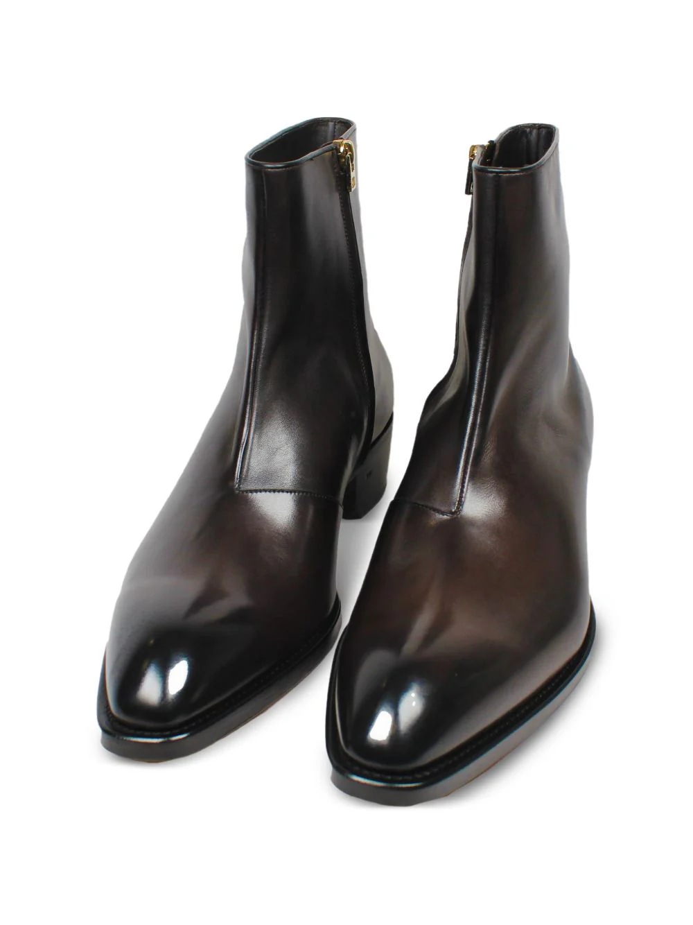 Zip Leather Boots - Image 4