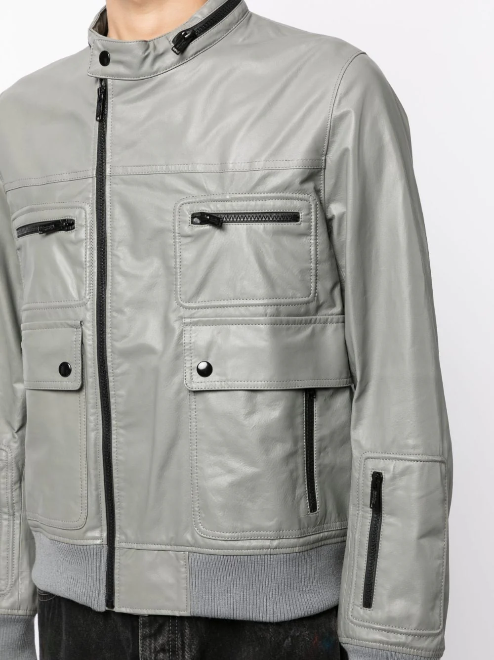 Zip-Up Biker Jacket - Image 4
