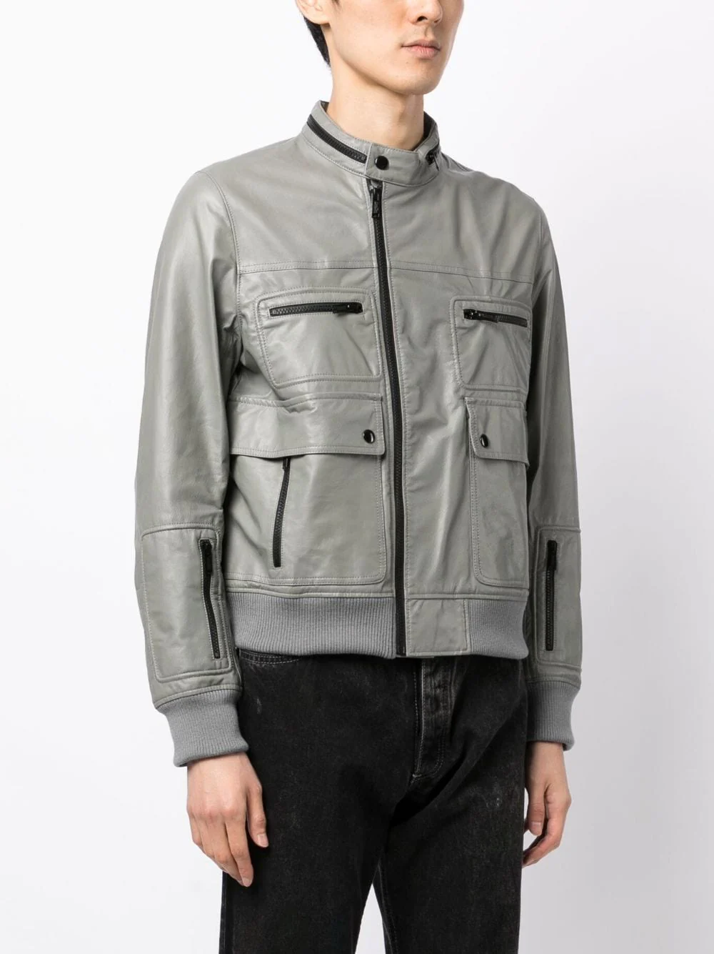 Zip-Up Biker Jacket - Image 5