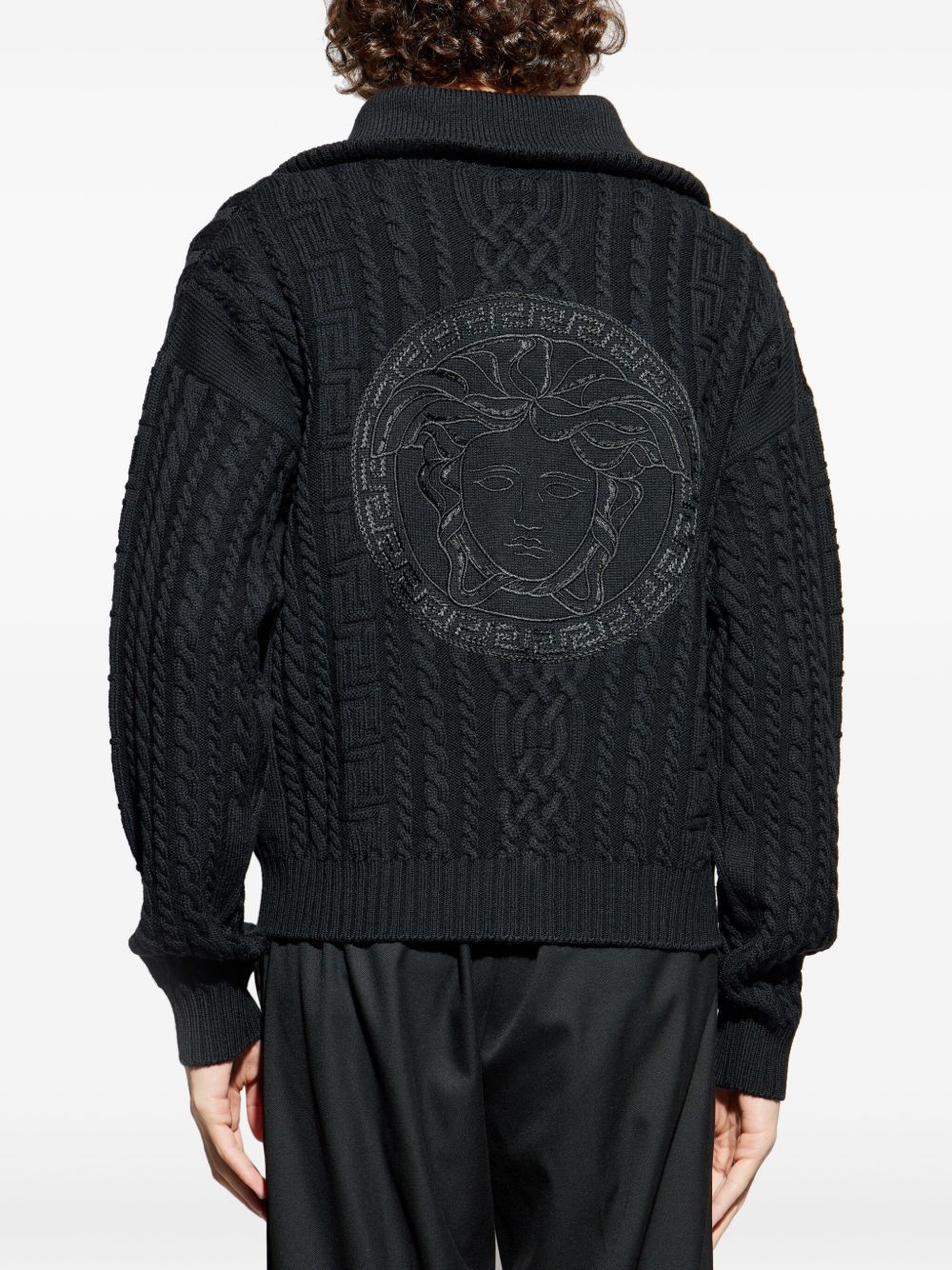 Zip-Up Cable-Knit Cardigan - Image 5
