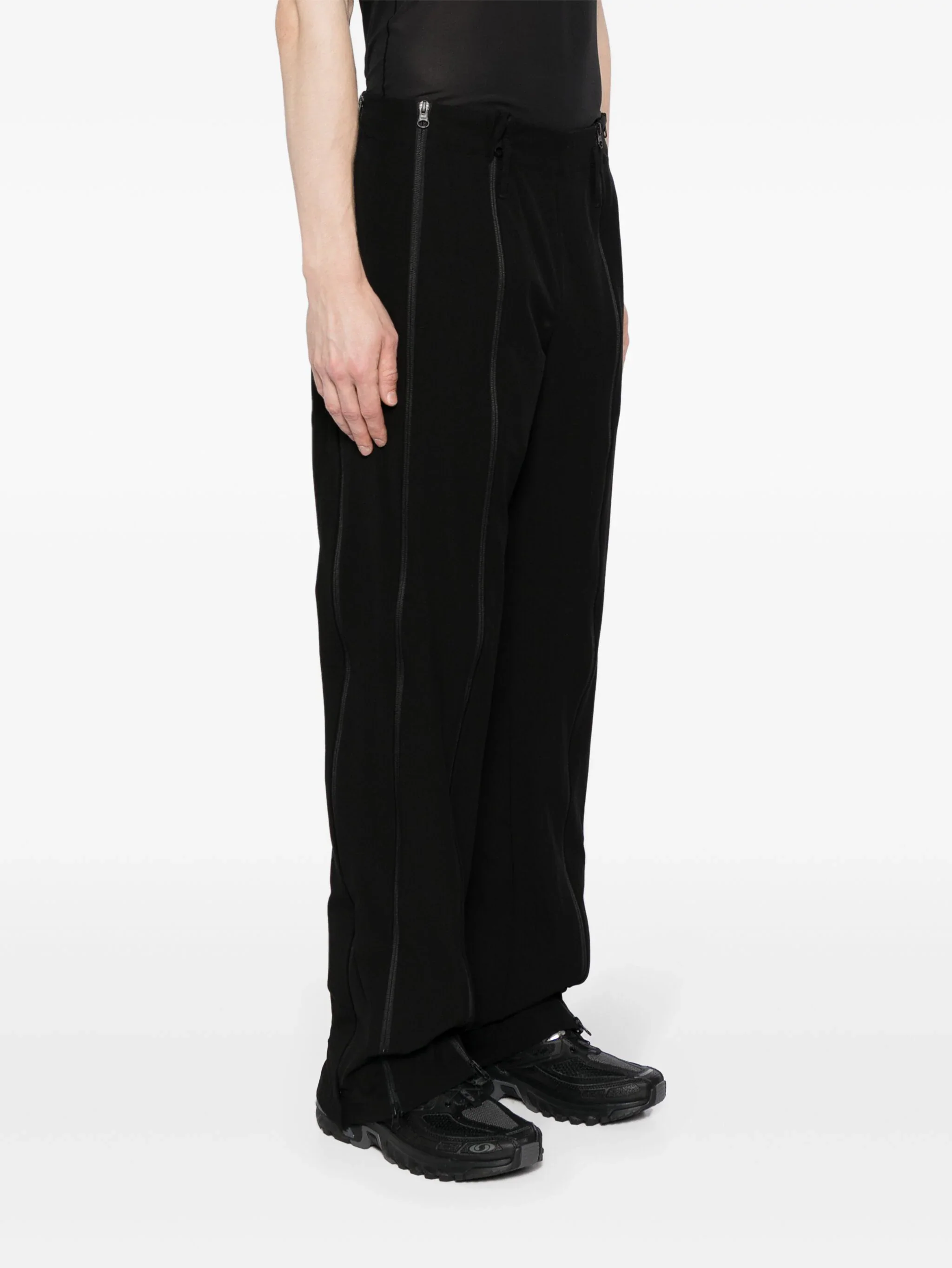 Zip-Up Cotton-Blend Trousers - Image 3