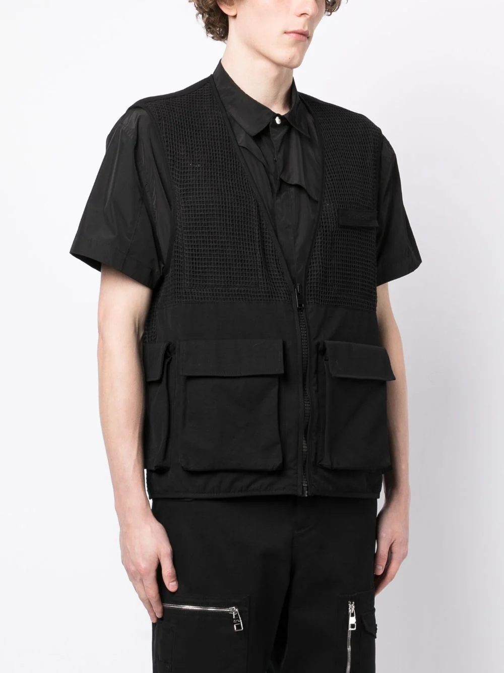 Zip-Up Cotton Cargo Gilet - Image 4
