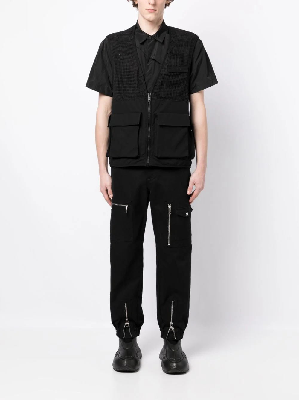Zip-Up Cotton Cargo Gilet - Image 5