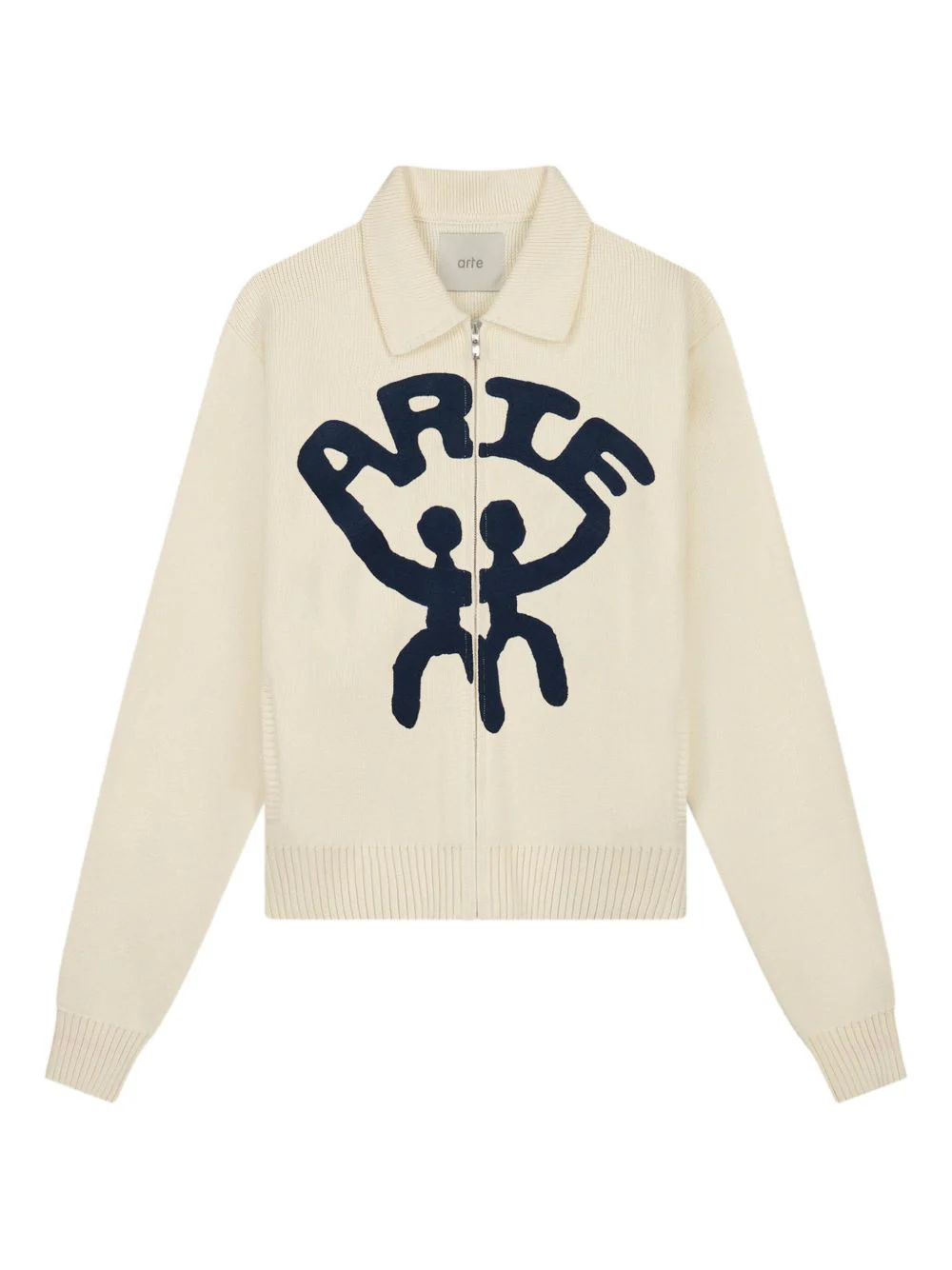 Zip-Up Embroidered Cardigan