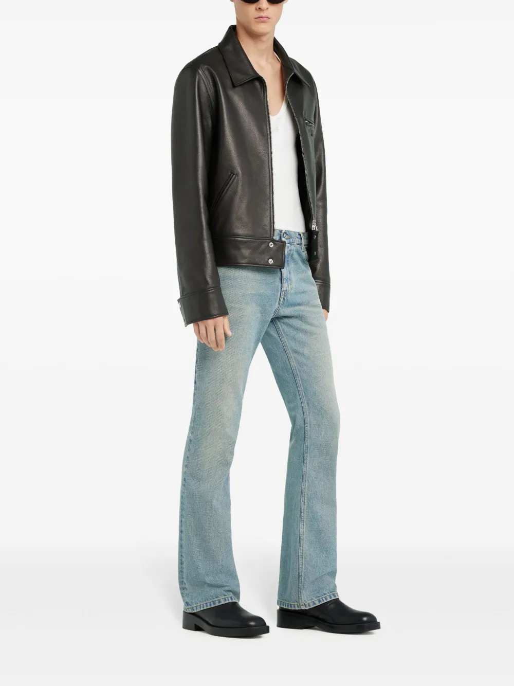 Zip-Up Leather Jacket - Image 3