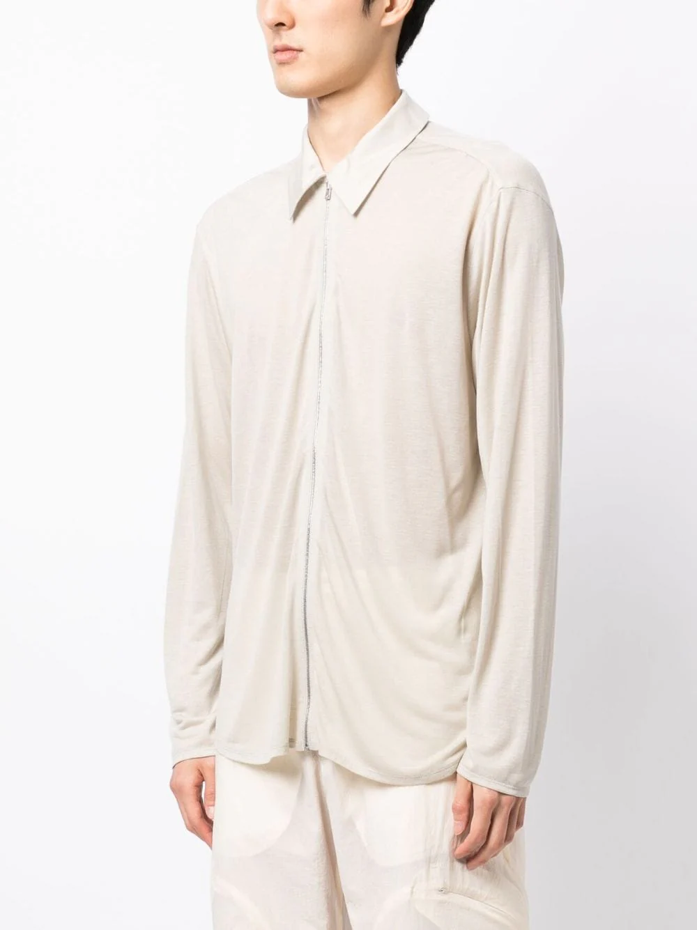 Zip-Up Lyocell Shirt - Image 3