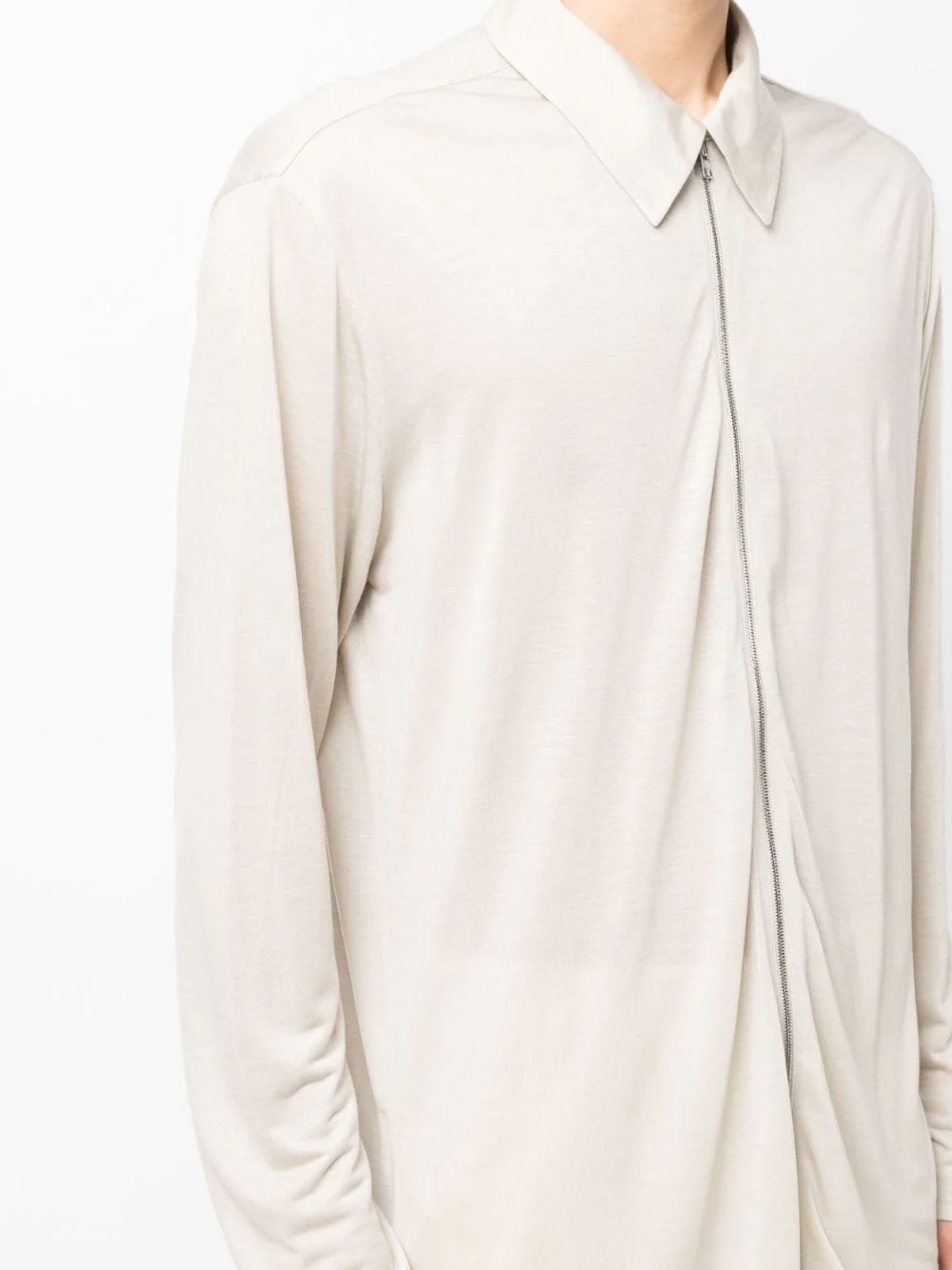 Zip-Up Lyocell Shirt - Image 4